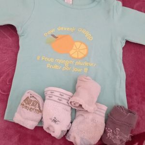 Longue manche fille + chaussettes 