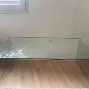 Table basse Verre trempé Habitat valeur 200 euros 