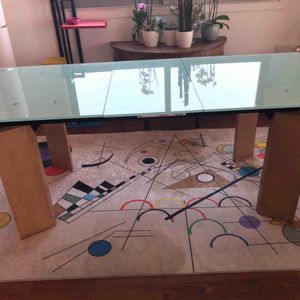 Superbe table extensible verre trempé et laqué 