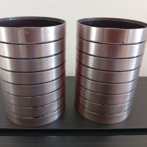 lot comprenant 1 porte téléphone + 2 pots argentés