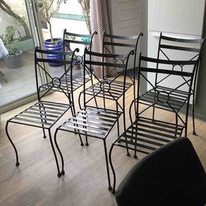 6 chaises fer forgé