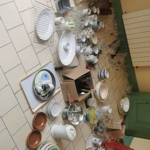 Verres, assiettes, plats, couverts, saladiers... 