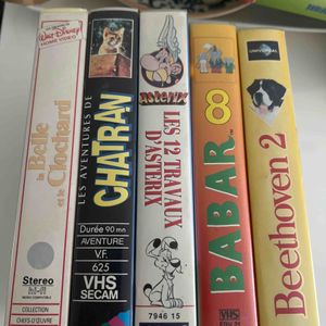 5 vhs asterix babar 