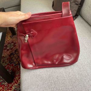 Sac à main longchamp cuir rouge bordeaux