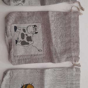 3 pochettes tissus 
