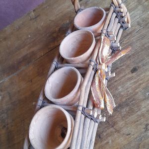 Deco 4 petits pots en terre