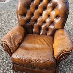 Fauteuils en cuir x 2 
