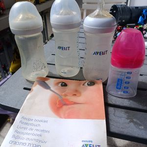 4 biberons Avent & doodie + recettes bébé 