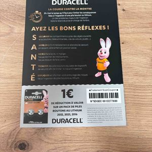Bon d’achat duracell 