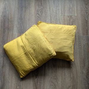 2 housses de coussin jaune 40 x 50 cm