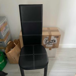 4 chaises simili cuir dossier haut