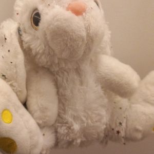Peluche lapin doudou blanc étoiles 