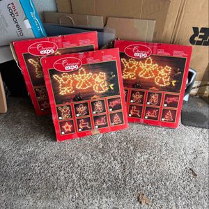 3 Décorations lumineuses de Noël à fixer sur vitre