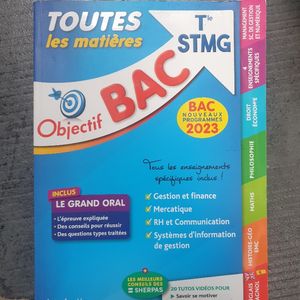 Annales du Bac STMG Tle toutes les matières 2023