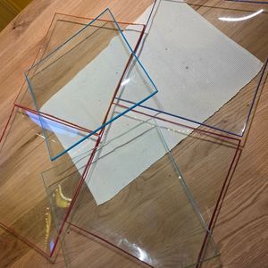 Lot 6 assiettes carrée / transparentes