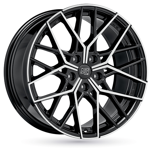 1x MSW (OZ) MSW 74 gloss black full polished 9.5Jx20 5x112 ET42