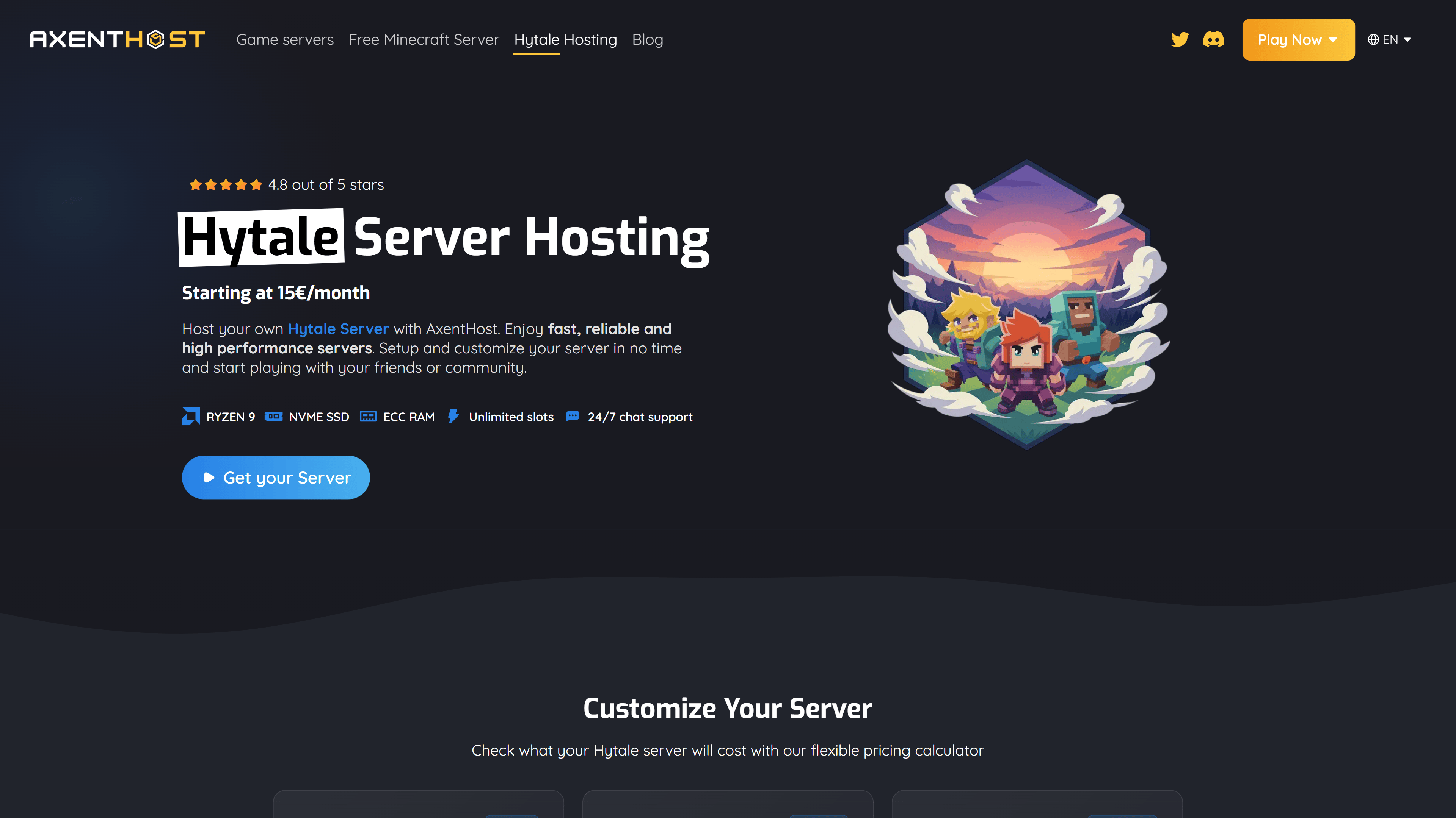 axenthost hytale page
