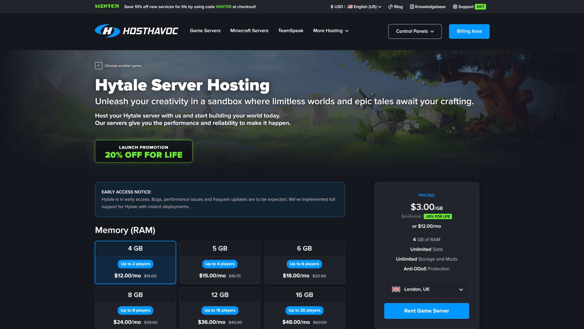 hostavoc hytale page