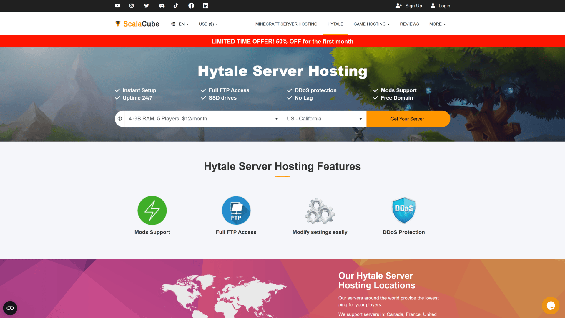 scalacube hytale page