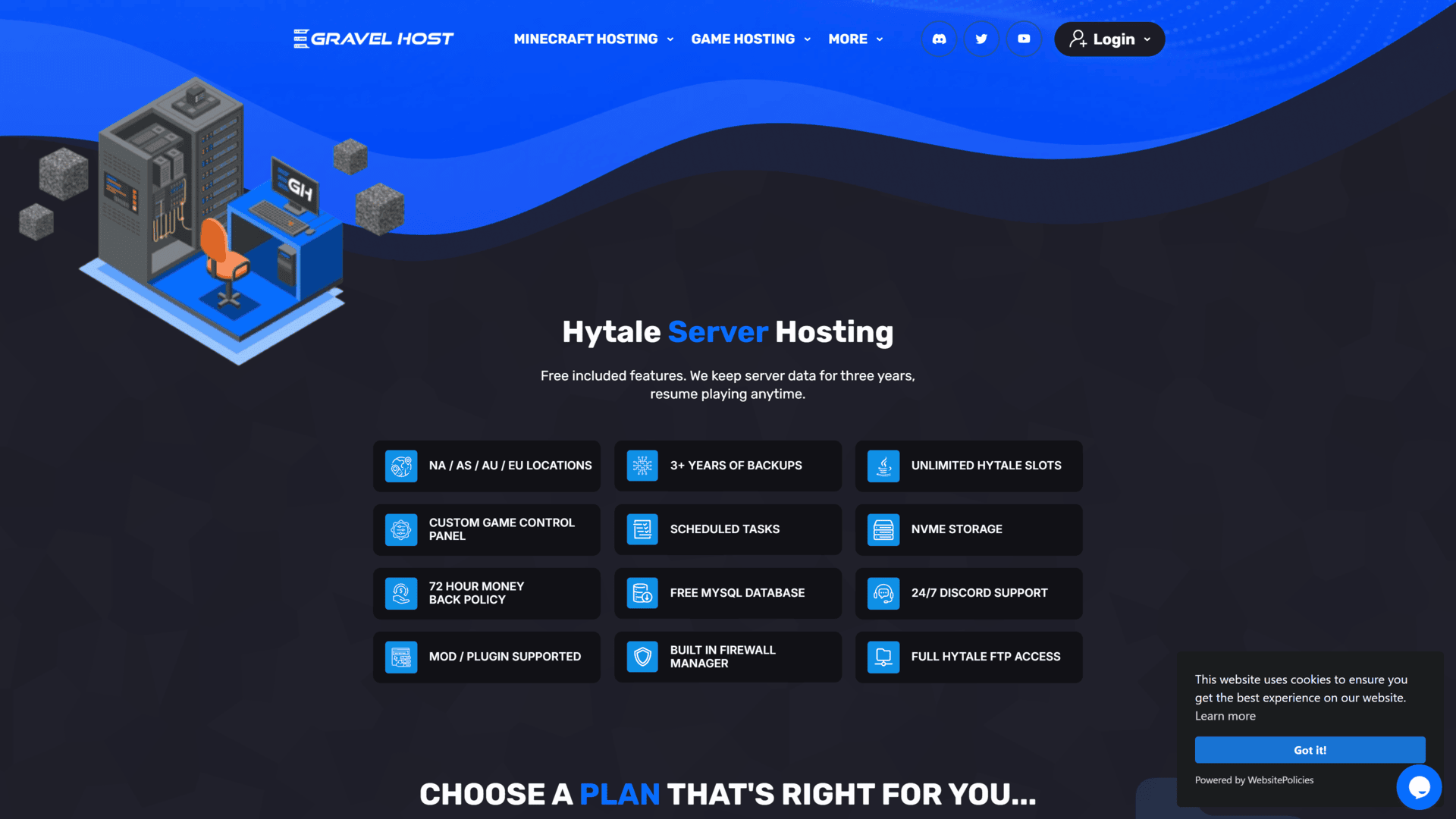 gravelhost hytale page