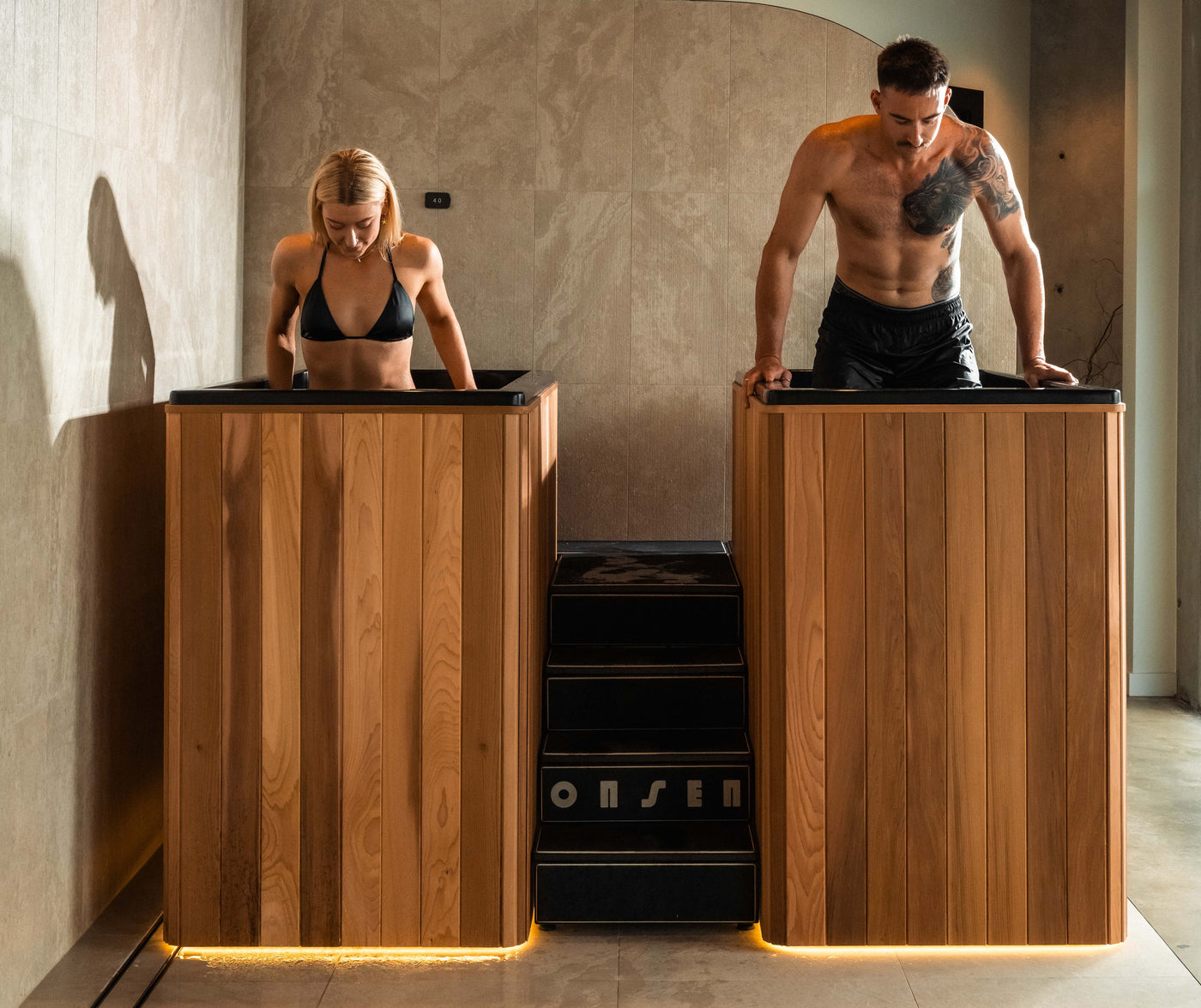Houten ijsbad met ingebouwde koeler - MiPod Pro Cedar - iCoolsport