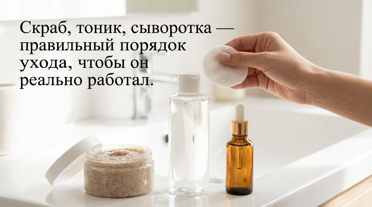 Девушка наносит уход