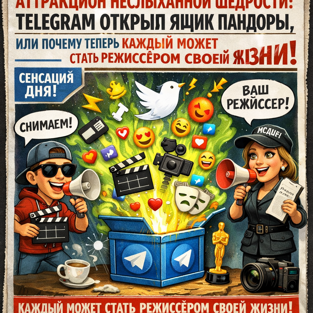Аттракцион неслыханной щедрости: Telegram открыл ящик Пандоры, или почему теперь каждый может стать режиссером своей жизни