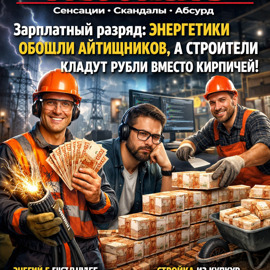 ⚡️ Зарплатный разряд: энергетики обошли айтишников, а строители кладут рубли вместо кирпичей