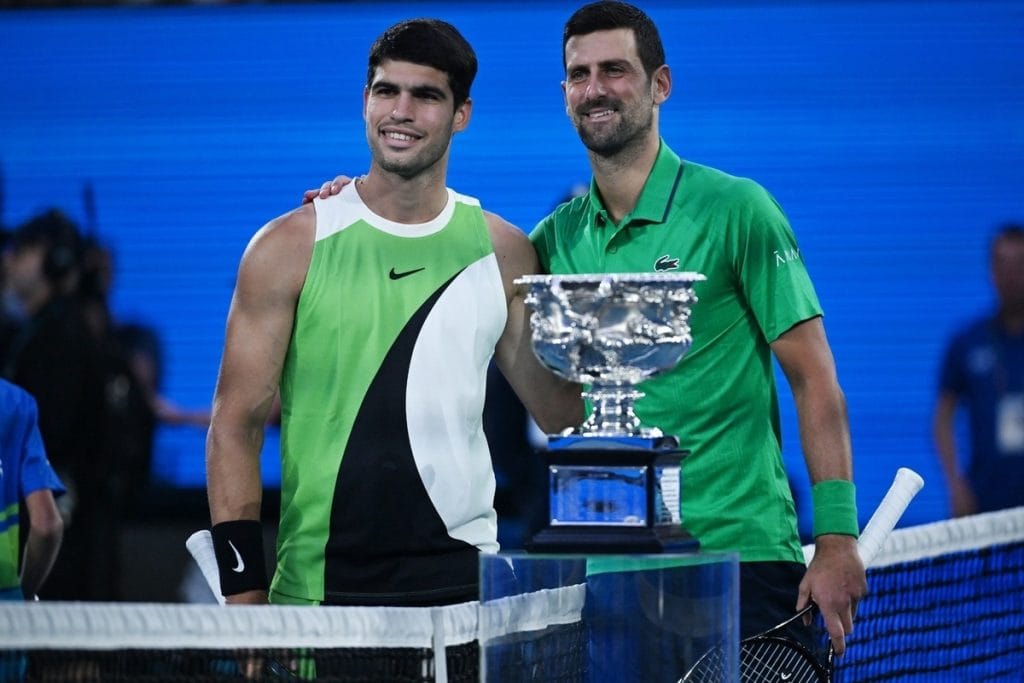 Carlos Alcaraz celebrating his victory at the Australian Open