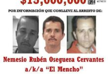 El Mencho, a notorious cartel leader, is depicted in a metaphorical scene of his demise, with sirens wailing in the background, symbolizing his end. The phrase 'Finita la Comedia' (The Comedy is Over) underscores the dramatic conclusion.