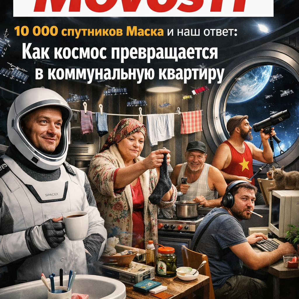 Сравнение орбитальных группировок спутников Starlink Илона Маска и российских космических аппаратов, иллюстрирующее идею космоса как общей территории.