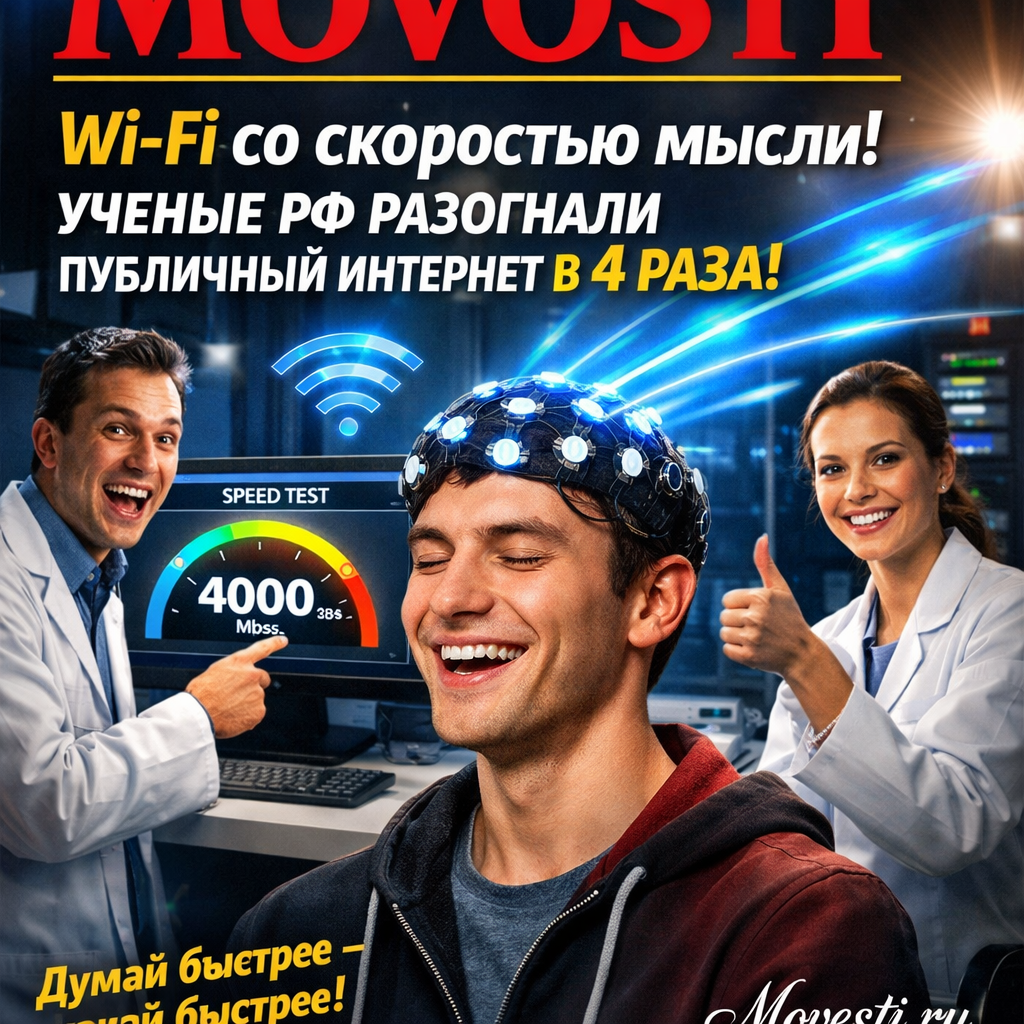 Изображение, символизирующее быструю передачу данных по Wi-Fi, возможно, с элементами нейронных связей или молний, олицетворяющих скорость мысли.