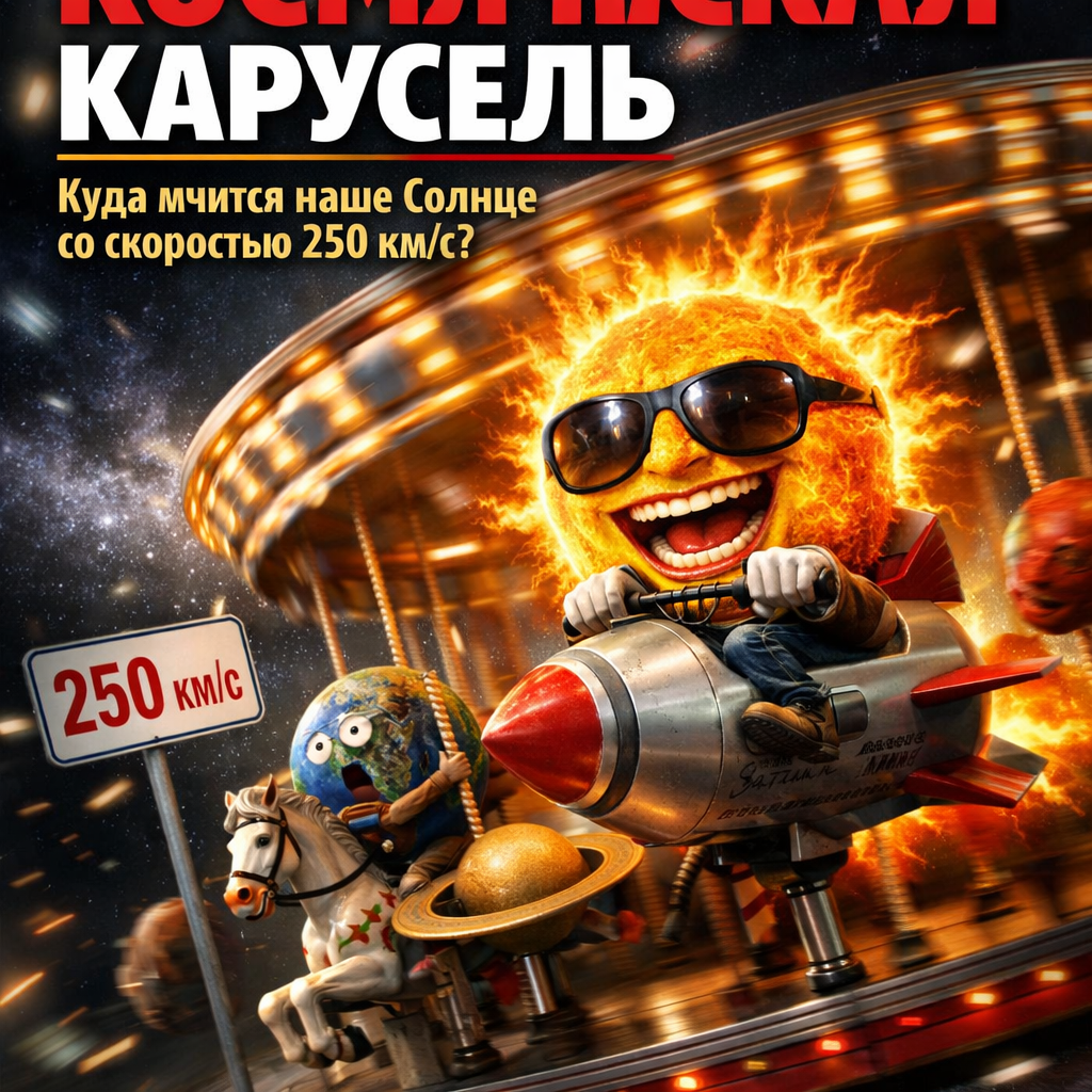 Иллюстрация Солнечной системы, показывающая движение Солнца через Млечный Путь.