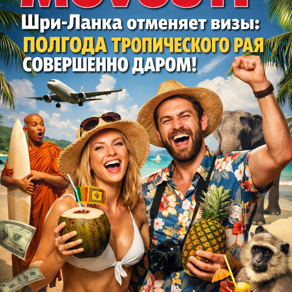 Пляж с пальмами на Шри-Ланке