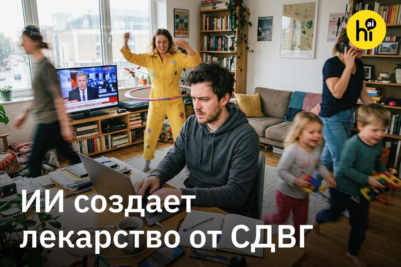 Иллюстрация нейросети, создающей рецепт для улучшения концентрации