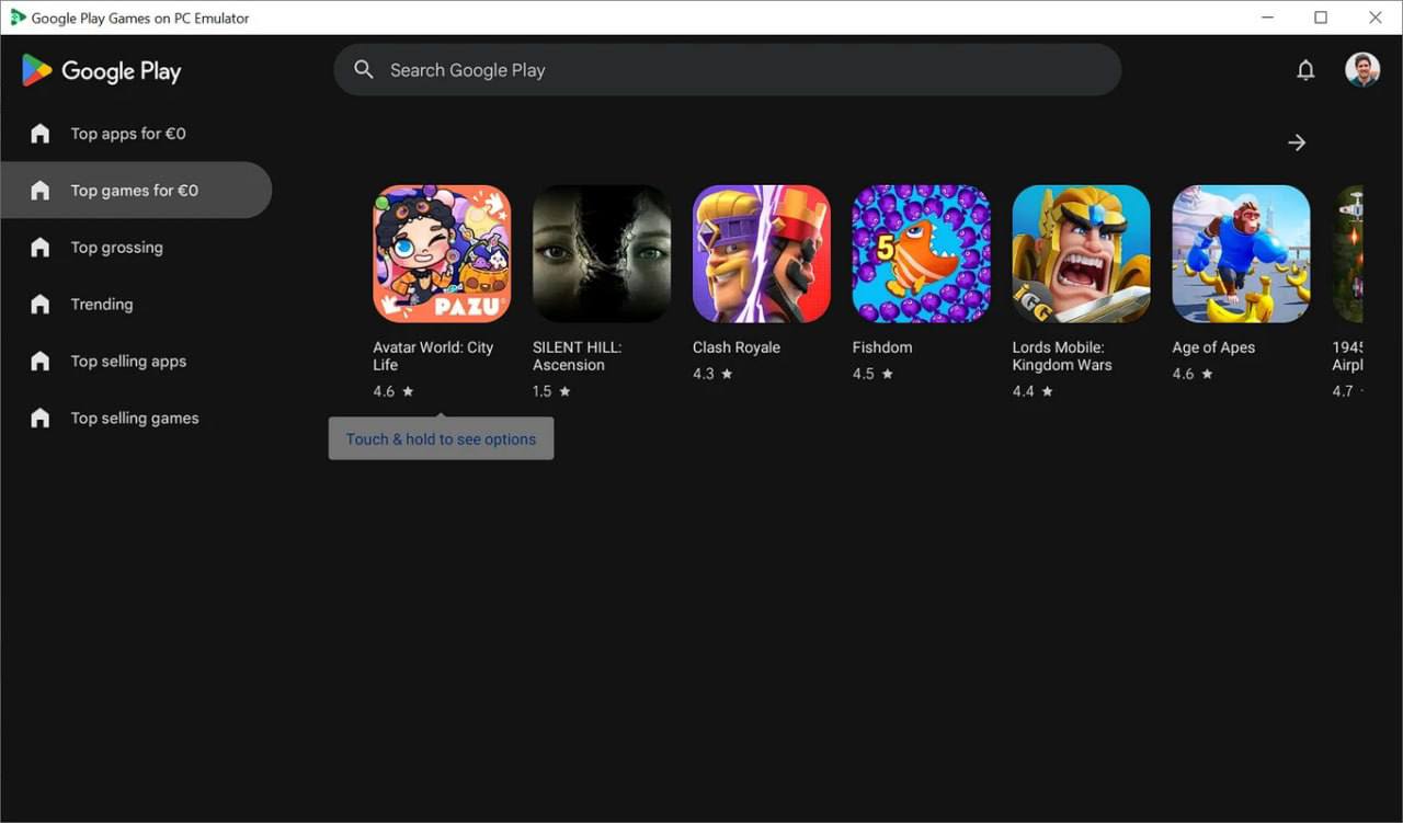 Игровой процесс Android-игры на экране ПК