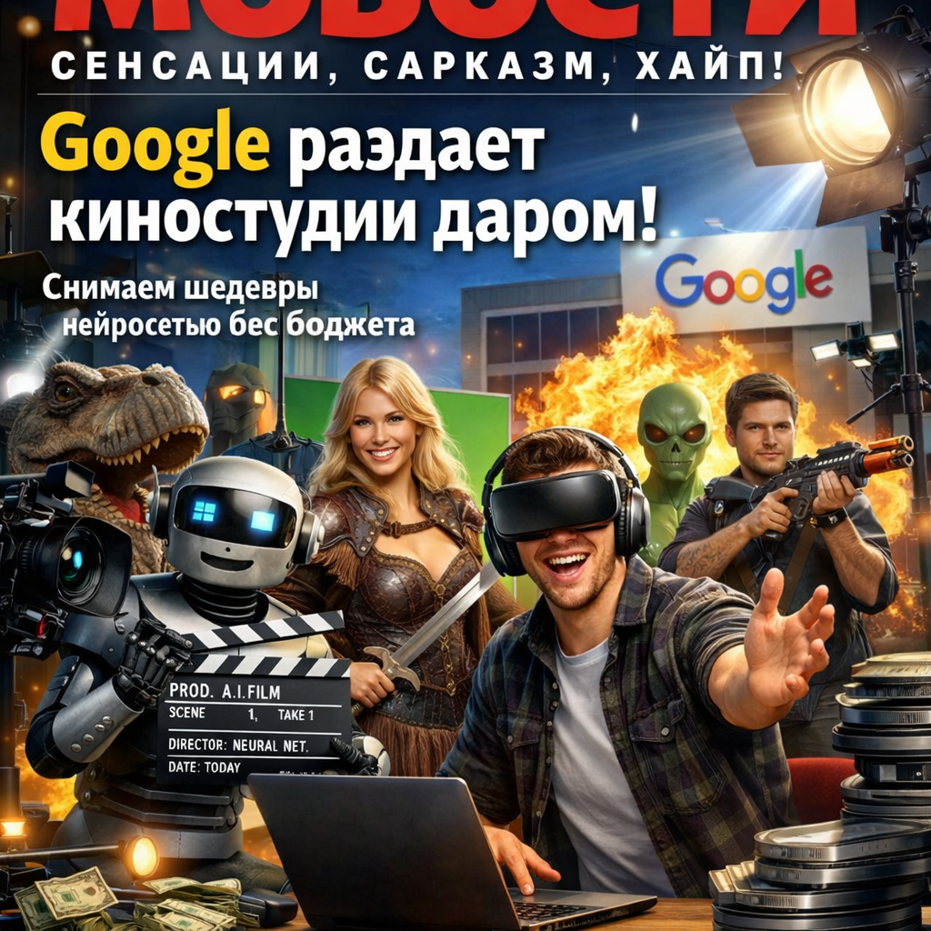 Нейросеть создает кадры для фильма, логотип Google