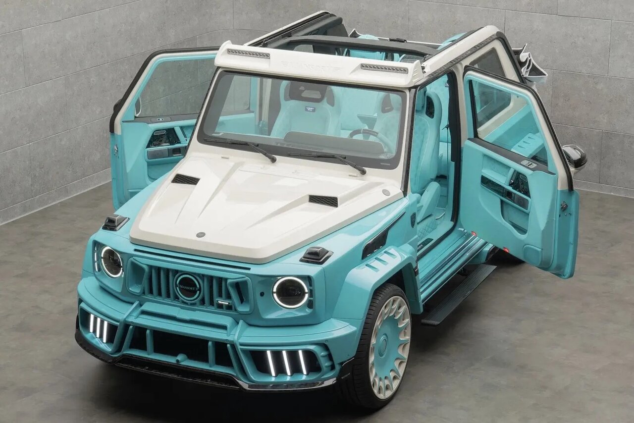 Гламурный бирюзовый Mercedes G-Class от Mansory в Монако
