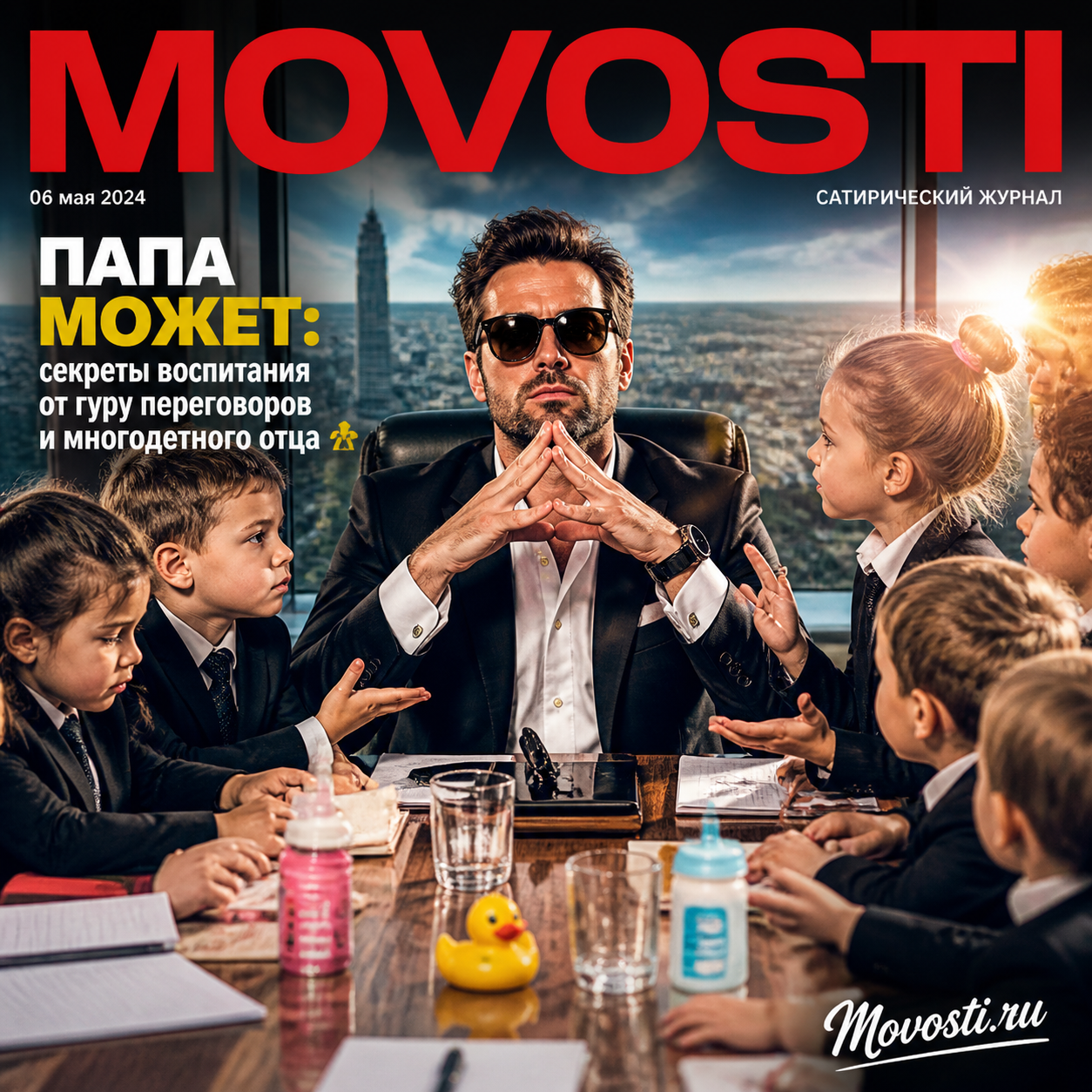 Изображение многодетного отца, обсуждающего секреты воспитания