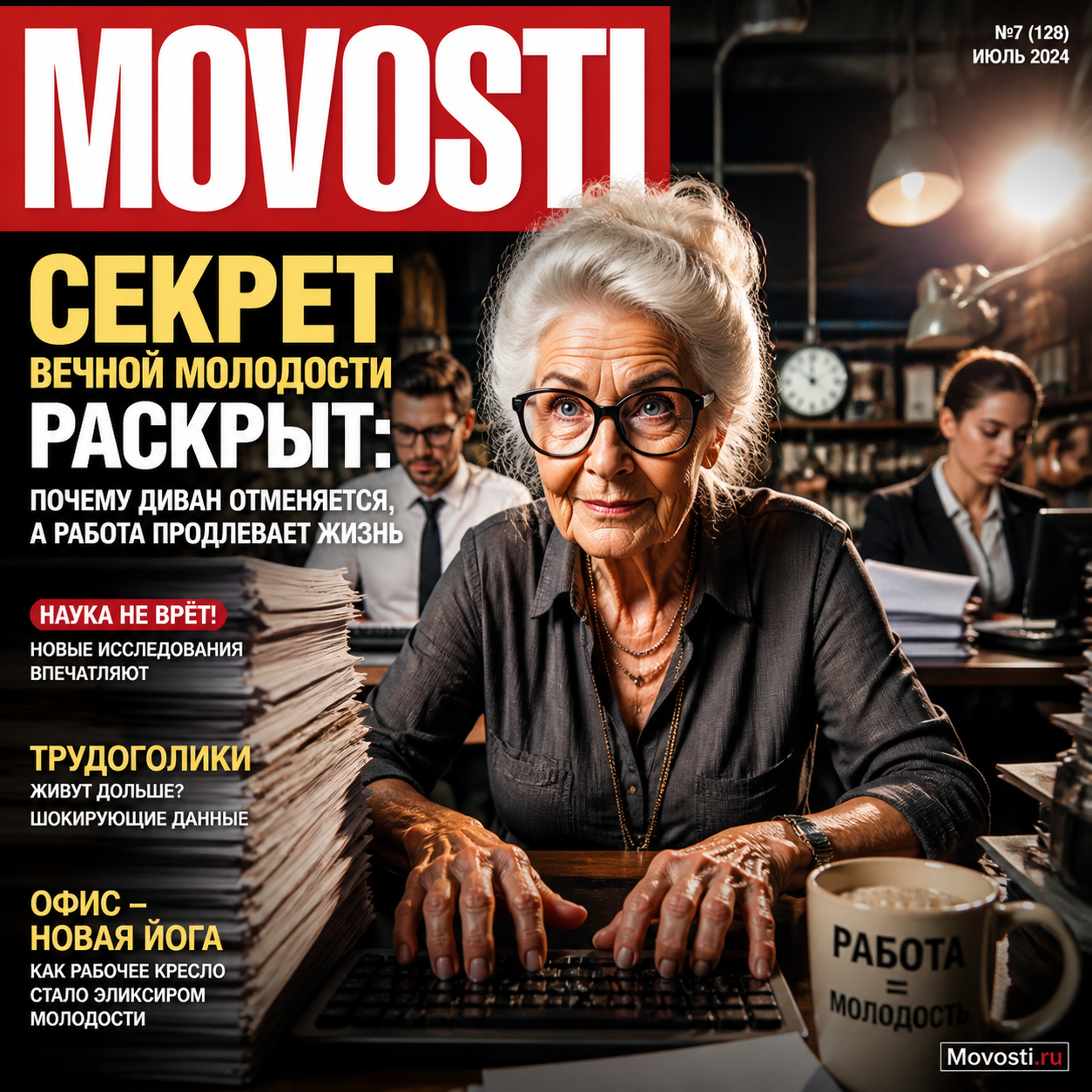 Секрет вечной молодости раскрыт: почему диван отменяется, а работа продлевает жизнь ️