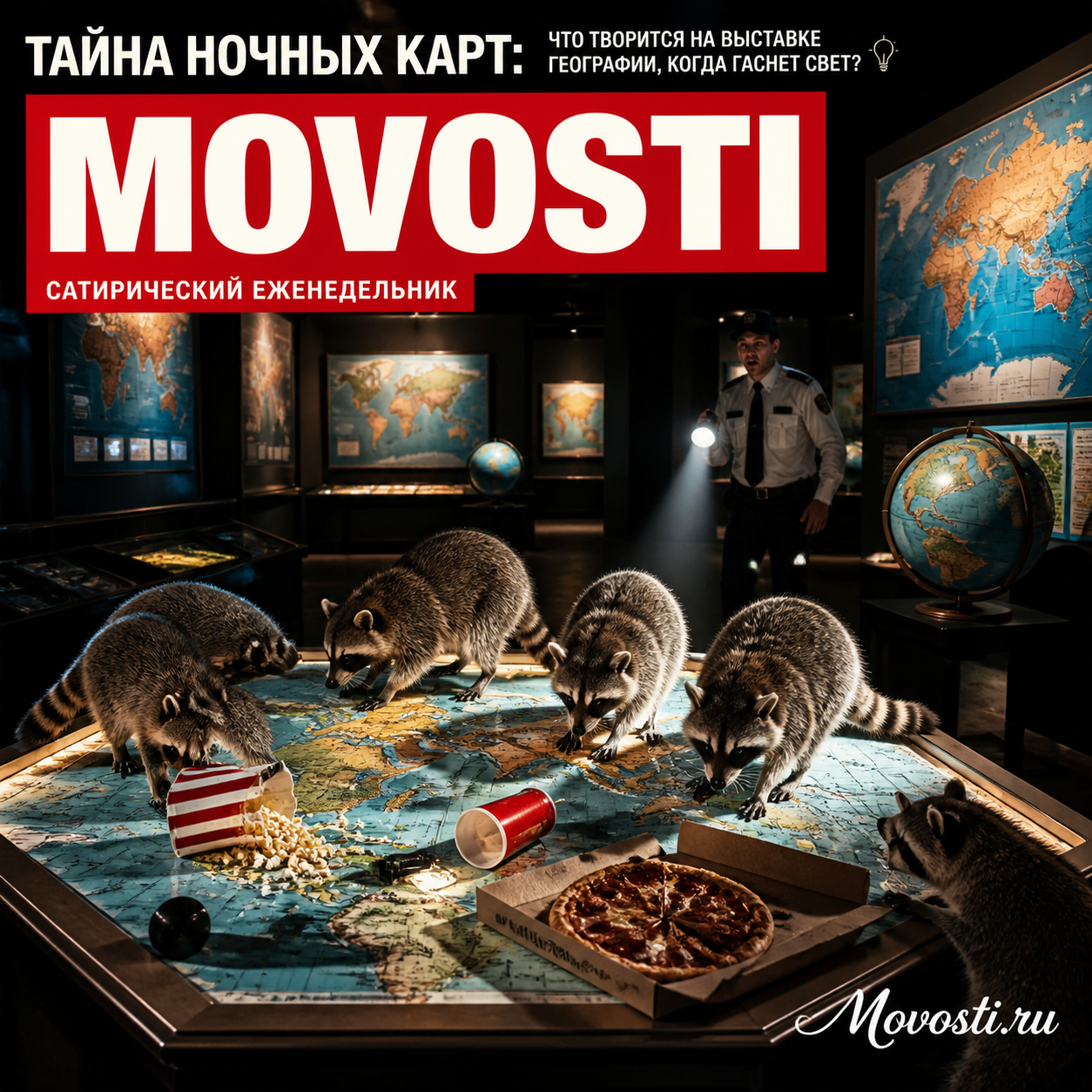 Тайна ночных карт: что творится на выставке географии, когда гаснет свет? ️