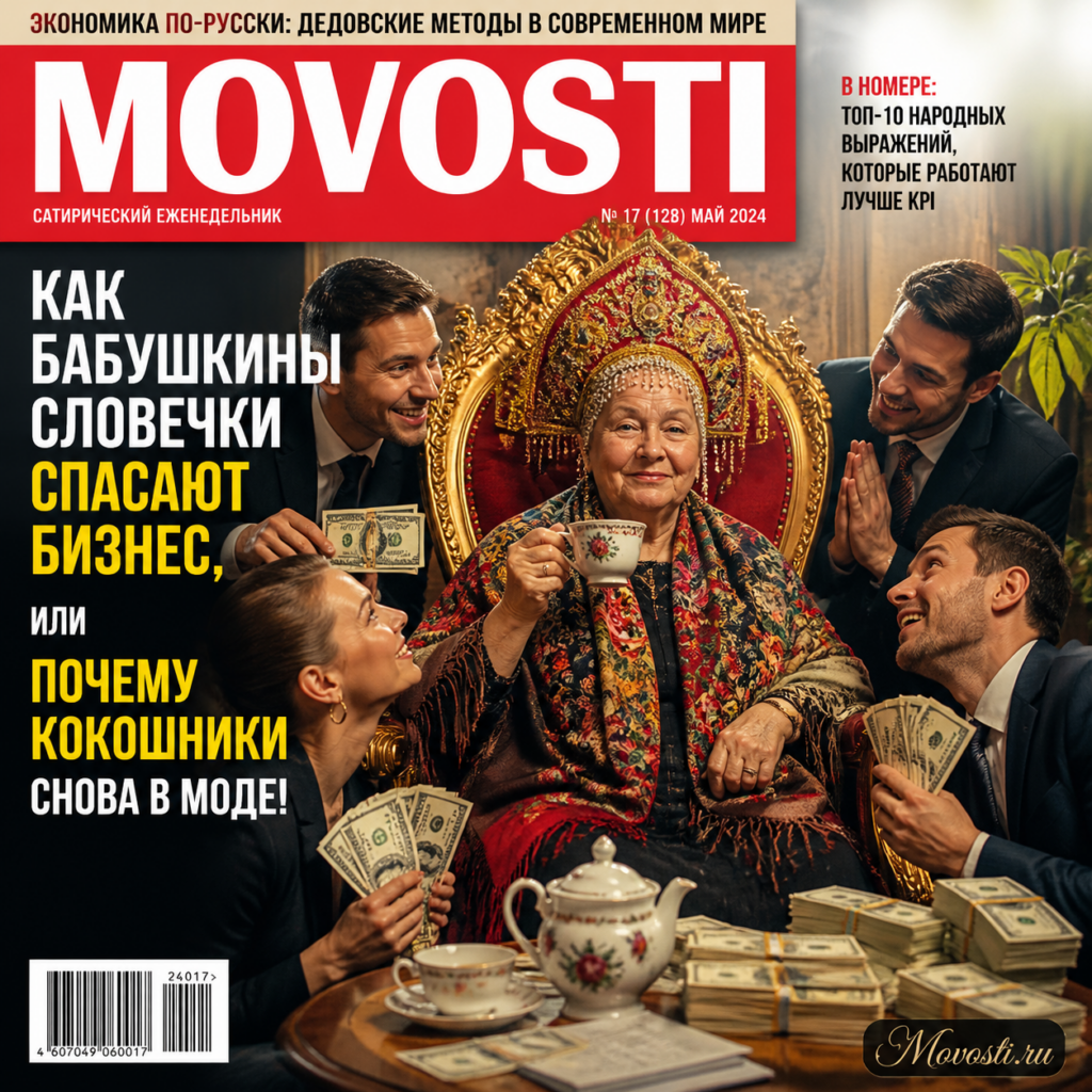 Изображение кокошников с бабушкиными словечками на фоне