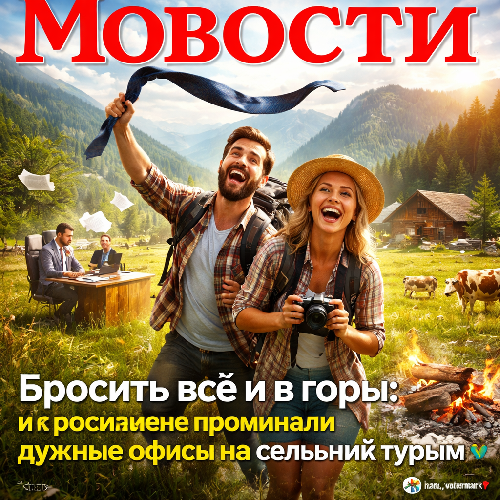 Россияне наслаждаются природой в горах, оставив офисную жизнь.