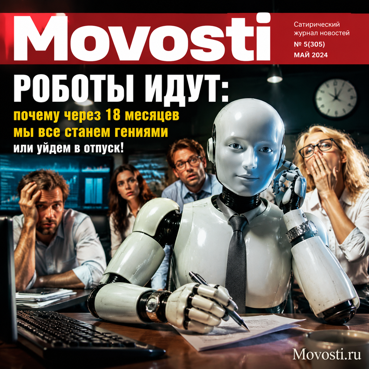 Иллюстрация роботов, которые шагают по дороге, символизирующая технологический прогресс