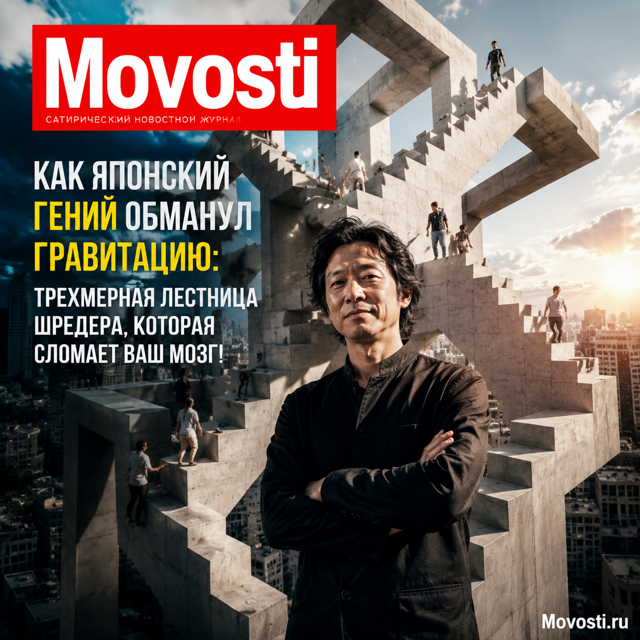 Трехмерная лестница Шредера, иллюстрирующая оптическую иллюзию