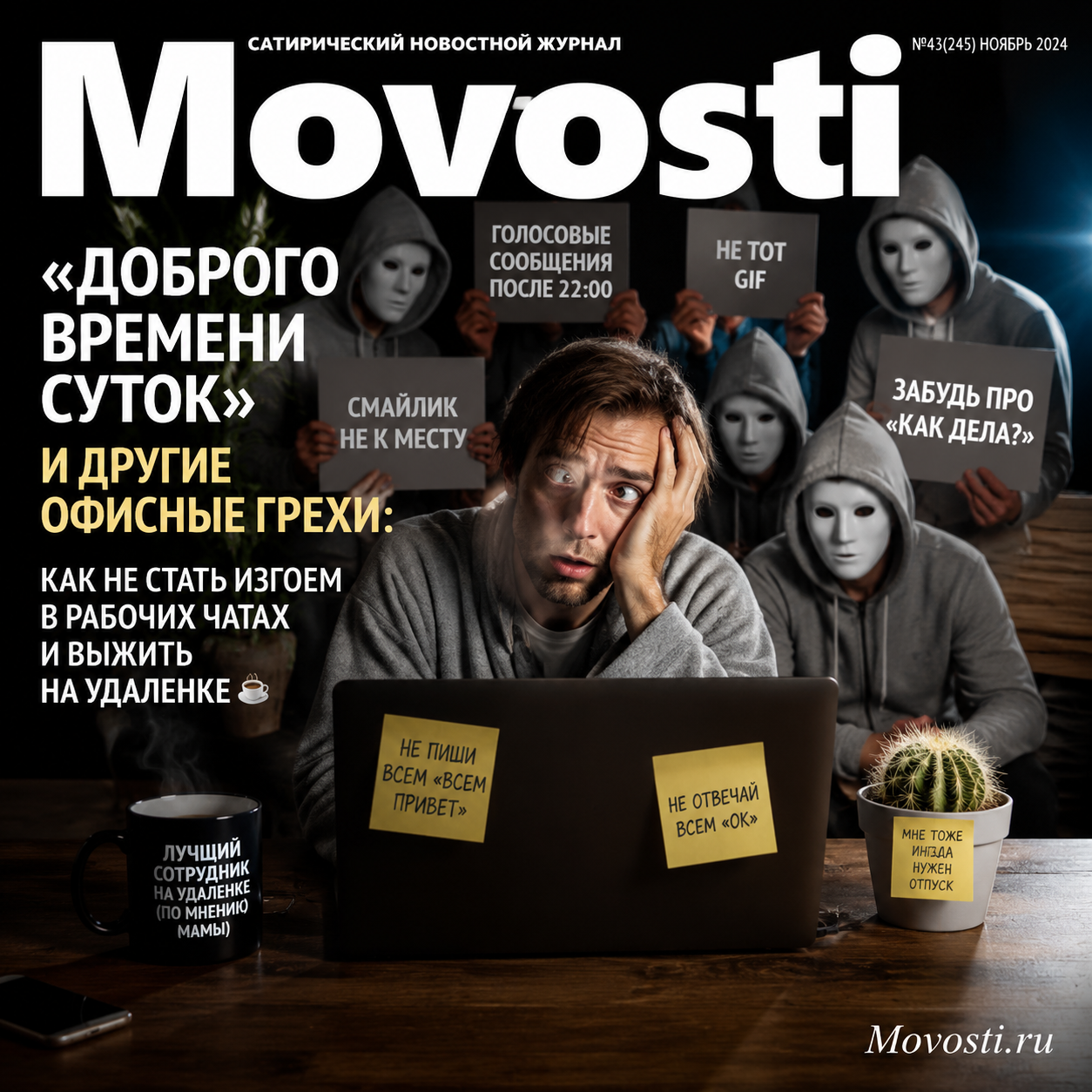 Изображение о том, как не стать изгоем в рабочих чатах и выжить на удаленке