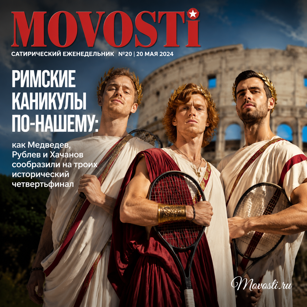 Теннисисты Медведев, Рублев и Хачанов на турнире в Риме
