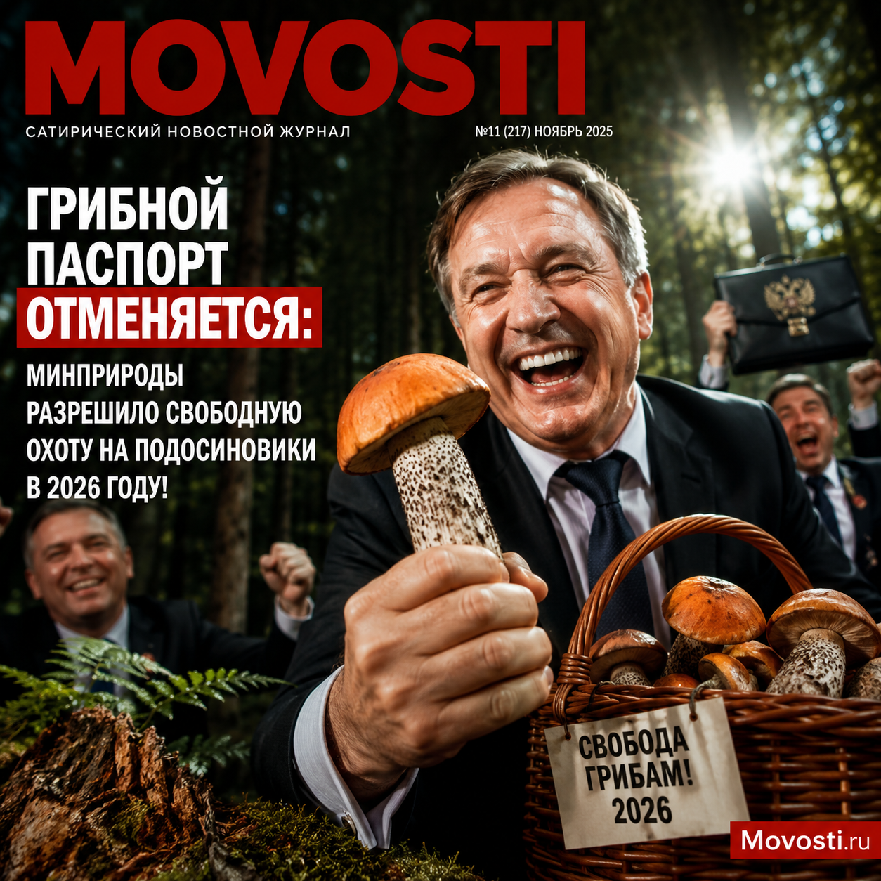 Подосиновики в лесу, символизирующие свободную охоту на грибы в 2026 году