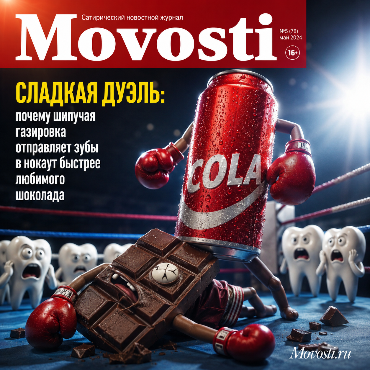 Изображение шипучей газировки и шоколада на контрастном фоне