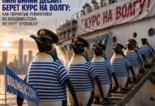 Пингвины на берегу реки Волга